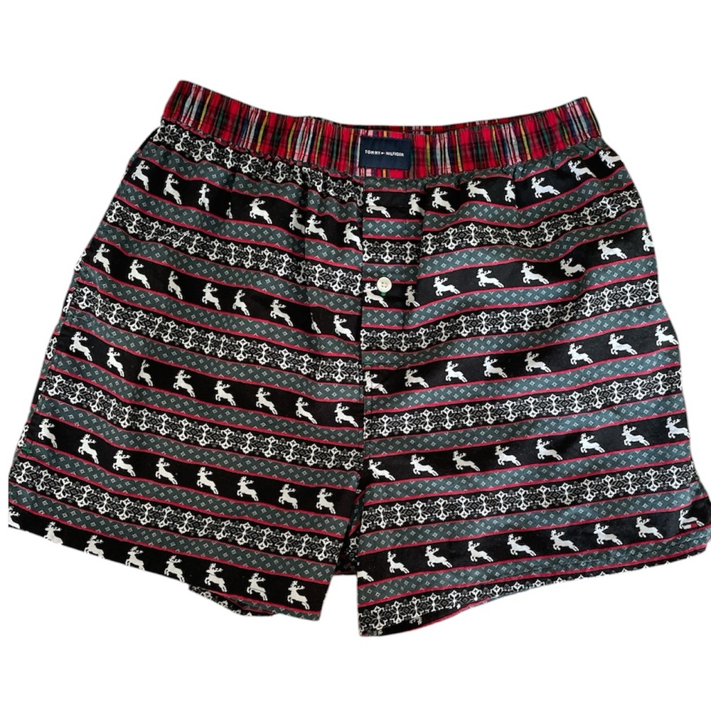 Tommy Hilfiger Black,White & Red Boxers with Bold Pattern